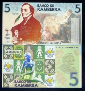 Kamberra, 5 Numismas, 2020-2022, UNC Hans Christian Andersen, Redesigned - Picture 1 of 1