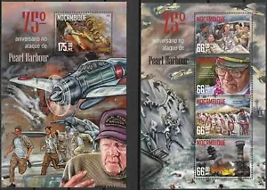 MOZAMBIQUE - 2016 MONTADO ""WWII - Pearl Harbor ATTACK"" ¡Dos hojas de recuerdos! - Imagen 1 de 1