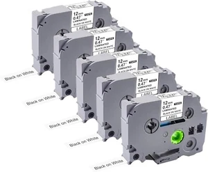 Cinta para hacer etiquetas TZ-231 TZe-231 PT-D210 para Brother P-Touch 12 mm blanca 1/2" 5PK - Imagen 1 de 9