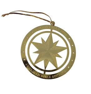 American Bible Society Tono Dorado Estrella Ligera Navidad 2006 Adorno - Imagen 1 de 3