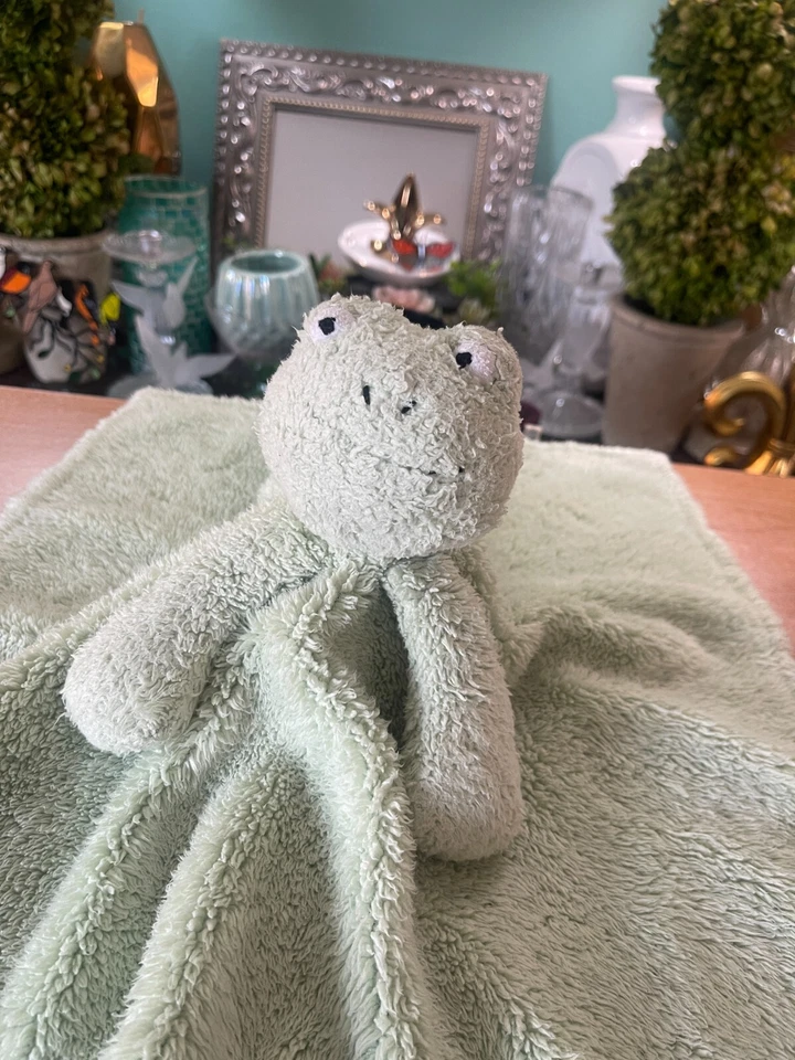Manta de seguridad Pottery Barn Kids Green Frog Lovey PBK Sherpa Foto 1 de 4