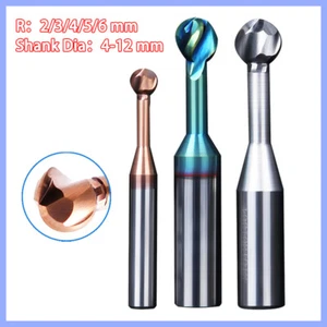 R2mm - R6mm Nano Coated Solid Carbide Ball Nose End Mill Lollipop Cutter CNC New - Picture 1 of 7