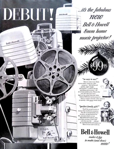 1952 Print Ad Bell & Howell 8mm Movie Projector Christmas 10.5x14 - Picture 1 of 3