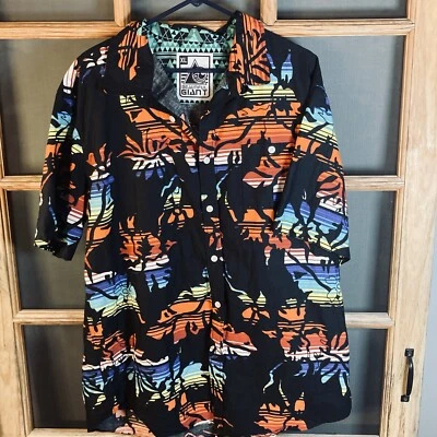 Красивая гигантская мужская яркая гавайская рубашка из нержавеющей стали размер XL WOW цвета 100% хлопок - Изображение 1 из 4