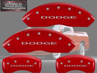 Juego de 4 cubiertas de pinza de disco de freno MGP rojas delanteras + traseras "Dodge" Dakota 2005-2010 Foto 1 de 4