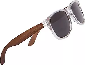 Woodies Polarized Walnut Wood Clear Frame Sunglasses for Men and Women |... - Picture 1 of 5