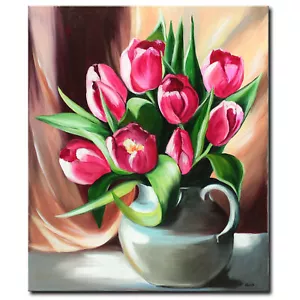 NOVAARTE Acryl Gemälde Bild Blumen Abstrakt Malerei Kunst Modern Tulpen ORIGINAL - Bild 1 von 7