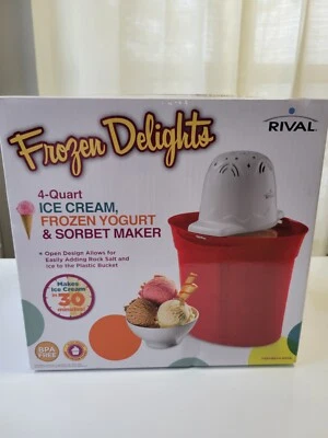 Rival/Sunbeam 2017 4 cuartos de galón Frozen Delight heladera, yogur y sorbete - nuevo en caja Foto 1 de 4