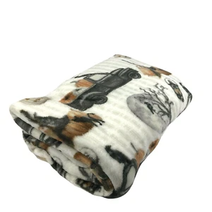 Halloween Plush Throw Blanket Black Haunted Truck Sinister Couch Decoration New - Picture 1 of 3