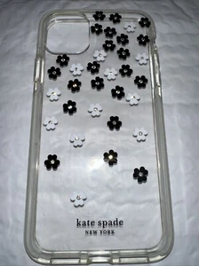 Funda Teléfono Kate Spade Apple iPhone 11 PRO Blanco y Negro Flores Dispersas - Imagen 1 de 6