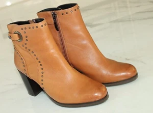 SALAMANDER Damen Stiefel Stiefeletten camel Schuhe Gr 37 echtes Leder 8cm Absatz - Bild 1 von 5