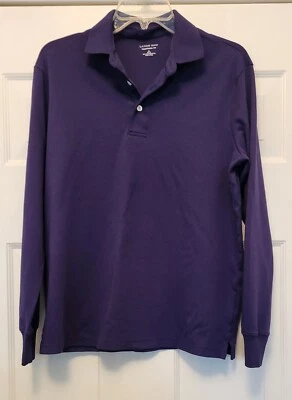 Polo Lands' End Hombre Talla M 38-40 Manga Larga Ajuste Tradicional Púrpura Oscuro Foto 1 de 4