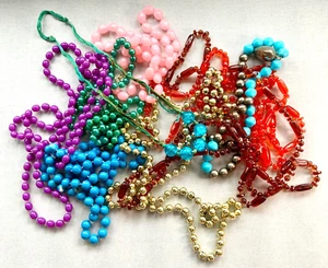 LOT OF 9 VINTAGE BEAD NECKLACES ASSORTED GRAB BAG COLORFUL LONG CHUNKY & SMALL - Picture 1 of 8