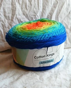 Cotton Kings Sultan Deluxe Garn Kuchen 100 % Baumwolle Regenbogenfarbe # 13 1093 Yard NEU - Bild 1 von 9