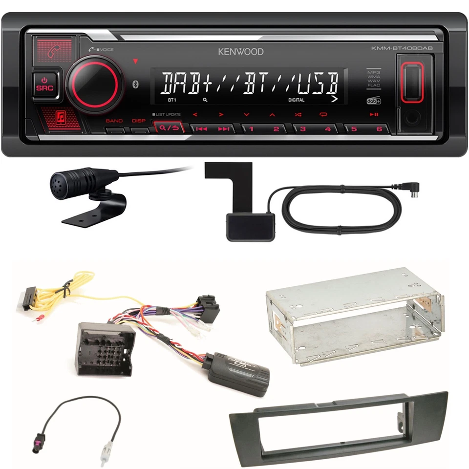 Kenwood KMM-BT408DAB Bluetooth DAB USB Einbauset für BMW E87 E81 E82 X1 E84 - Bild 1 von 1