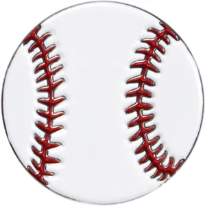 Emaille Pin - Baseball weiß rot Sport Ball 1,25" Geschenk Abzeichen Button Revers #3699 - Bild 1 von 2