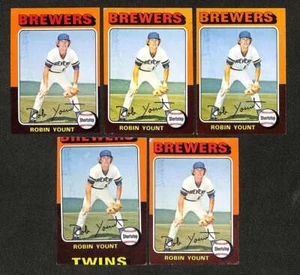 (5) 1975 Topps Robin Yount Rookie Lot #223 PR-VG/EX Milwaukee Brewers L078 - Picture 1 of 2