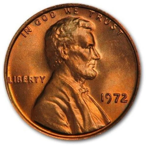 1972 P - Lincoln Memorial Penny - BU Cover