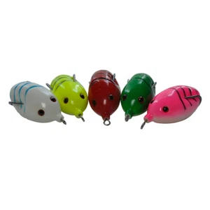 Hollow Body Round Frog Fishing Lures Topwater Rubber Frog 6cm 5Pcs - Picture 1 of 4