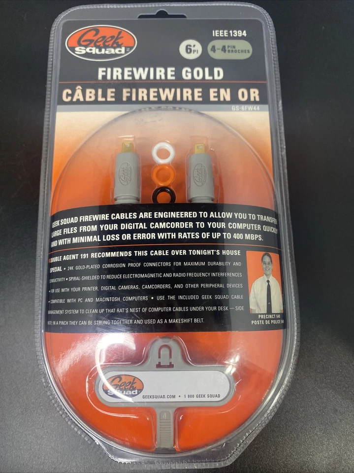 Firewire Gold 6 Feet - 6' 4-4 Pin IEEE1394 GS-6FW44 Geek Squad - Image 1 of 1