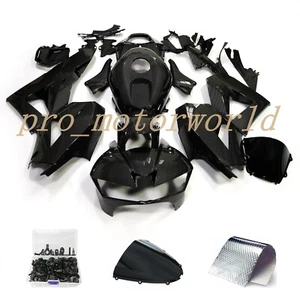 Black Carbon Fiber Fairing Kit w/Bolts For Honda CBR600RR 2013-2023 Painted Body - Picture 1 of 13