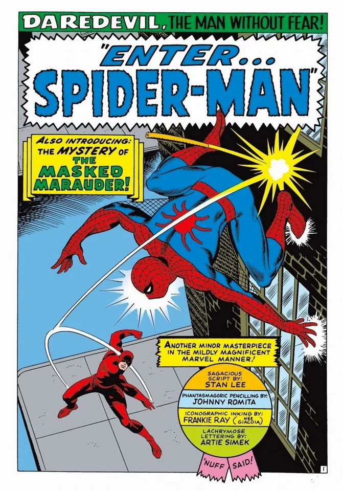 Obra de arte de portada de cómic de Daredevil & Spider-Man en bellas artes mini-lienzo tributo Foto 1 de 1