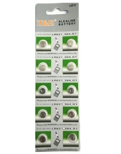 10 Batterie Pile T&E AG1 L621F LR621 G1 LR60 164 GP64A 364 SR60 SR621W AG 1 - Foto 1 di 1