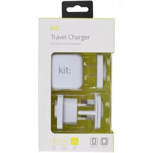 GENUINE KIT USB Travel Charger UK EU US 2.4A iPhone Samsung Huawei | White - Picture 1 of 5