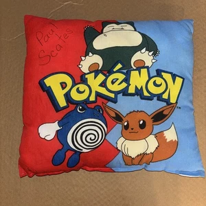 Vintage 1998 Pokemon Throw Pillow Multicolor Double Side 16’ x 15’ inch 90s RARE - Picture 1 of 5