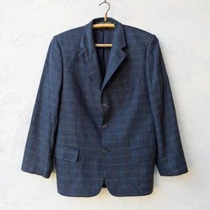 Chaqueta Blazer Bogner x Ermenegildo Zegna Lana Cachemira Azul Cuadros Italia Para Hombre L - Imagen 1 de 20