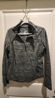 Sudadera pulóver gris con bolsillo para mujer Foto 1 de 3