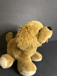 Vintage Puppy Dog Walmart Plush Fluffy Ears 9" x 12" Brown Stuffed Animal Toy - Picture 1 of 9