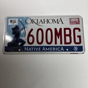 Vintage License Plate Tag Oklahoma “Native America” 600-MBG. Usa - Picture 1 of 2