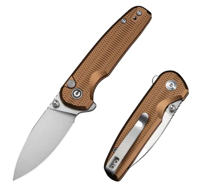 CIVIVI Mini Shakan Nitro-V Coyote Brown Aluminum EDC Klappmesser Braun 01WE1623 - Bild 1 von 4