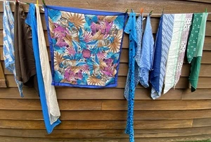 vintage scarves head neck wraps lot 60+ Italy Japan USA - Picture 1 of 13