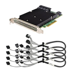 LSI SAS9300-16i 12G HBA PCIe 3.0 x8 Controller mit 4x Kabel mit Bracket FP - Bild 1 von 6