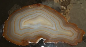 Braune Achatscheibe - poliert, erdgetönt Schönheit - Bild 1 von 12