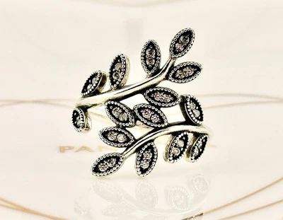 New Genuine Authentic Pandora Shimmering Leaves Statement Ring 190921CZ-54 UK N - Image 1 of 4