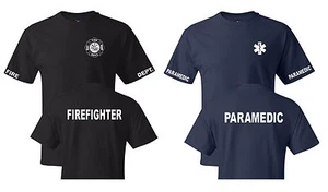 Paramedic-Firefighter Emergency Services T shirts Hanes Short Sleeve All sizes - Picture 1 of 9