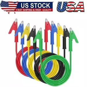 5 Pcs Dual Ended Alligator Clips, 15A Test Lead Wire Cable with Insulators Clips - Picture 1 of 8