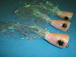 Fliegenfischen Fliegen - Pearl [Salzwasser] KRYSTAL POPPER Gr. #2/0 (3 Stk.) - Bild 1 von 5