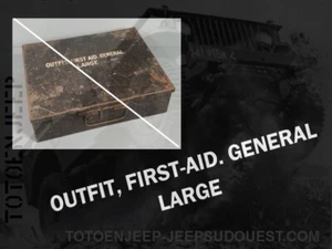 POCHOIR STENCIL CAISSE OUTFIT FIRST AID GENERAL LARGE 2 . jeep willys us ww2 - Foto 1 di 4