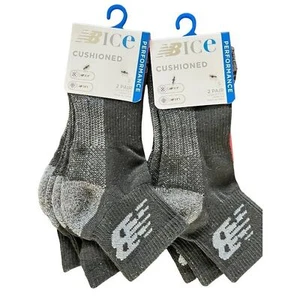 New Balance ICE Cushioned Womens Socks Small Quarter Black Ankle 4 Pair - Picture 1 of 8