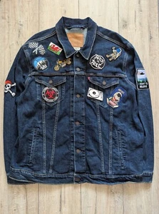 Levis Premium Men's Blue Denim Jacket With Patches size XXL - Picture 1 of 15