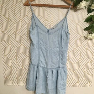 Camisa de vestir pequeña American Eagles Chambray azul sin cordones con correa Halter - Imagen 1 de 7
