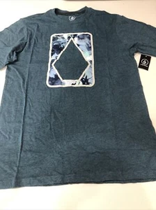 Volcom Blue Swirl Logo Short Sleeve Tee Large - Picture 1 of 3
