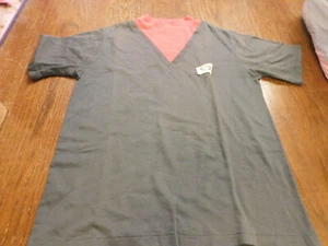 Vtg Rare ESSO TIGER Mechanic Gas Station Blue w Red Mock Turtle Neck Shirt sz S - Picture 1 of 8