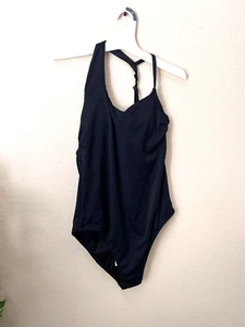 Shade & Shore Damen M Einteiler schwarz gerippt One Shoulder Bademode  - Bild 1 von 11