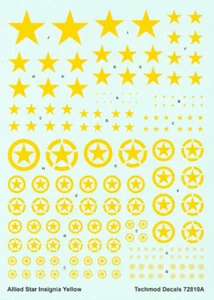 ALLEED STAR INSEGNE GIALLO #72810 1/72 TECHMOD - Foto 1 di 2