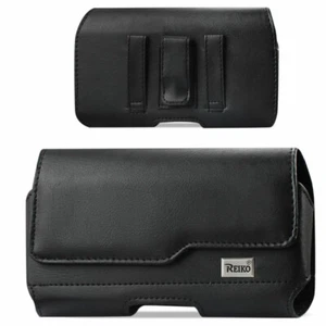 For iPhone SE 2022 / 8 / 7 Reiko Leather Pouch Holster - Fits w/ Protector - Picture 1 of 7